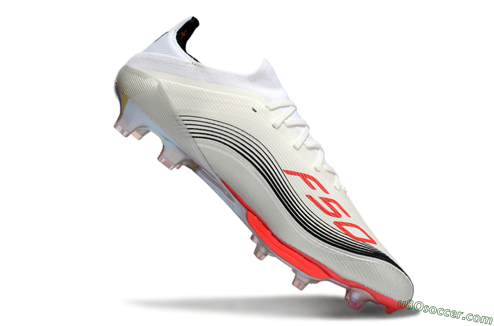 Messi x Adidas F50+ Elite FG Firm Ground Soccer Cleats - Silver/Red/Black 4