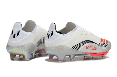 Messi x Adidas F50+ Elite FG Firm Ground Soccer Cleats - Silver/Red/Black