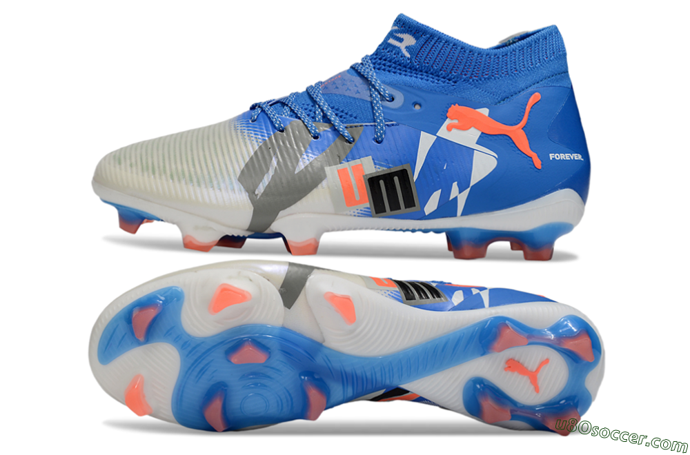 Puma Future 8 Ultimate FG Firm Ground Soccer Cleats - Blue/Silver/Red 0