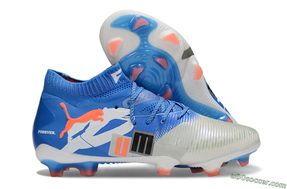 Puma Future 8 Ultimate FG Firm Ground Soccer Cleats - Blue/Silver/Red 1