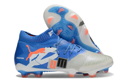 Puma Future 8 Ultimate FG Firm Ground Soccer Cleats - Blue/Silver/Red
