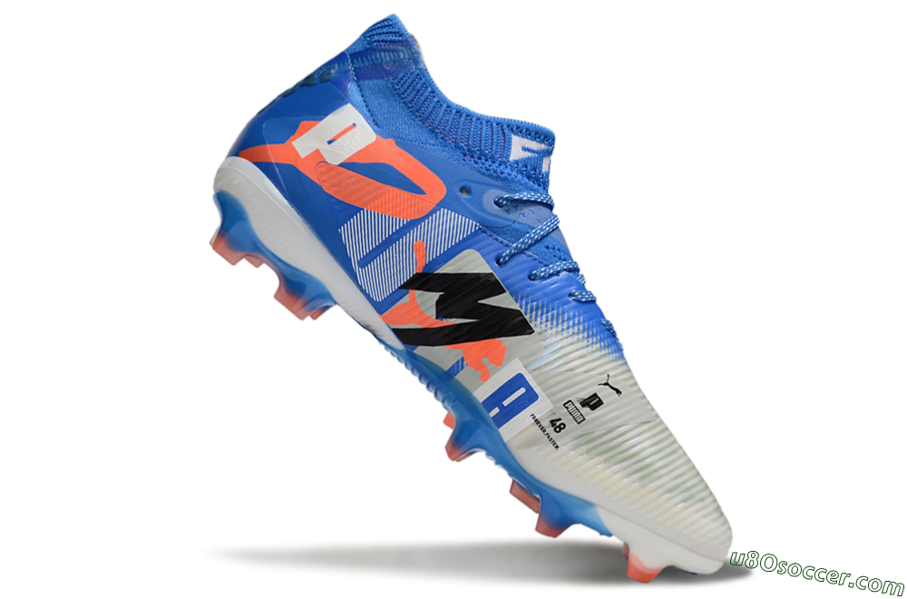 Puma Future 8 Ultimate FG Firm Ground Soccer Cleats - Blue/Silver/Red 4