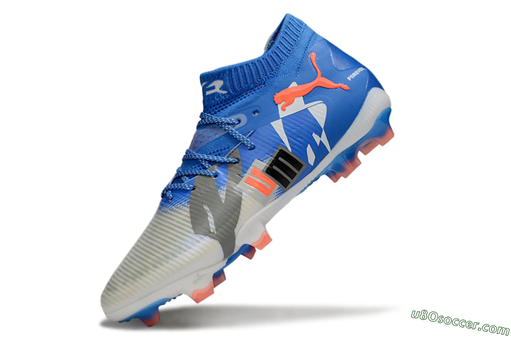 Puma Future 8 Ultimate FG Firm Ground Soccer Cleats - Blue/Silver/Red 5