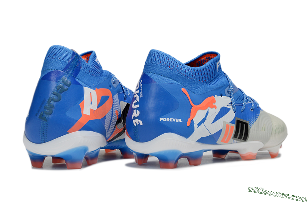 Puma Future 8 Ultimate FG Firm Ground Soccer Cleats - Blue/Silver/Red 6