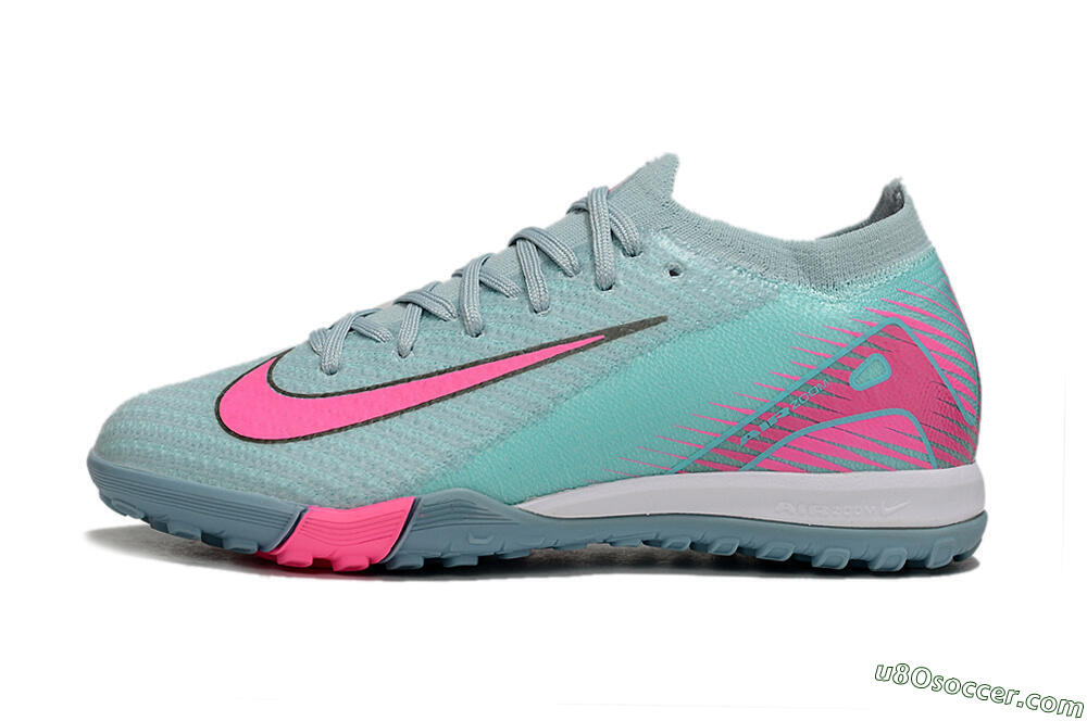 Nike Air Zoom Mercurial Vapor 16 Elite TF Artificial Turf Soccer Shoes - Jade/Pink/White 2