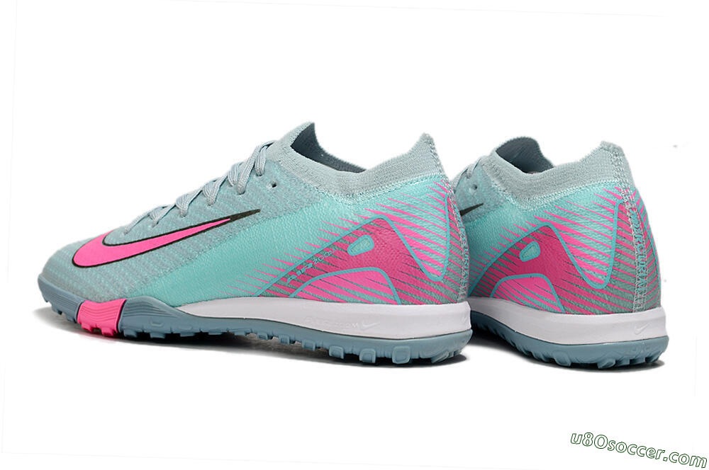 Nike Air Zoom Mercurial Vapor 16 Elite TF Artificial Turf Soccer Shoes - Jade/Pink/White 5