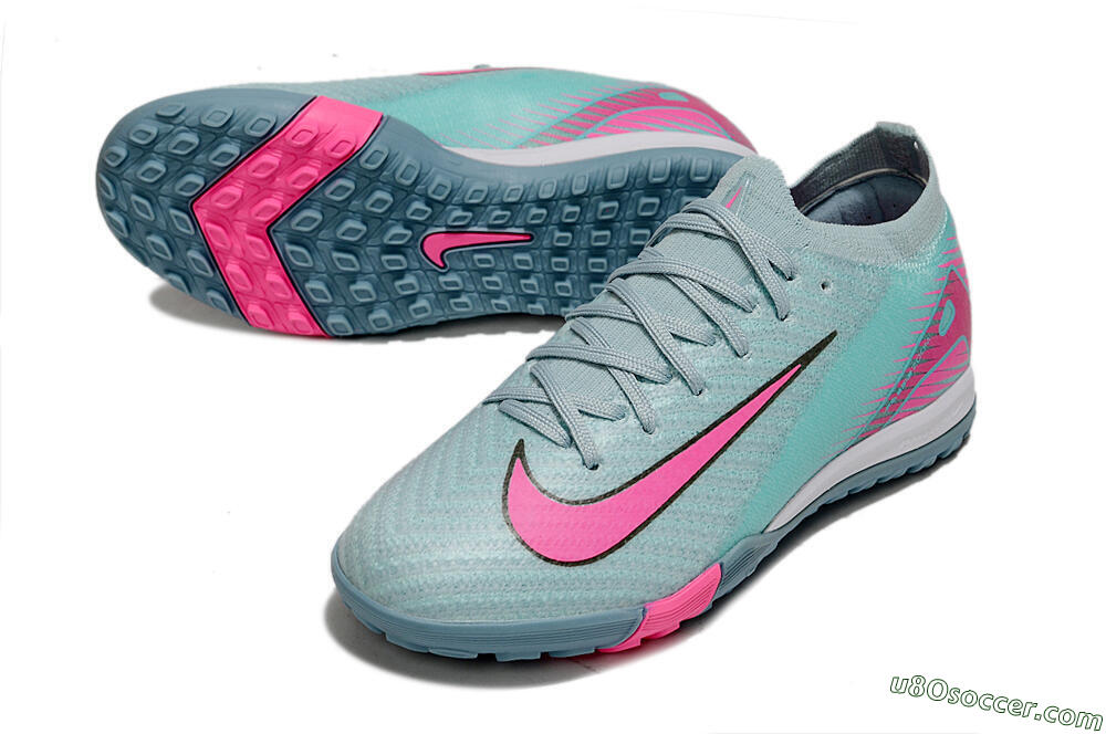 Nike Air Zoom Mercurial Vapor 16 Elite TF Artificial Turf Soccer Shoes - Jade/Pink/White 3