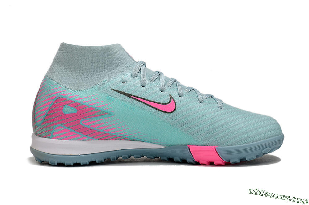 Nike Air Zoom Mercurial Superfly 10 Elite TF Artificial Turf Soccer Shoes - Jade/Pink 4