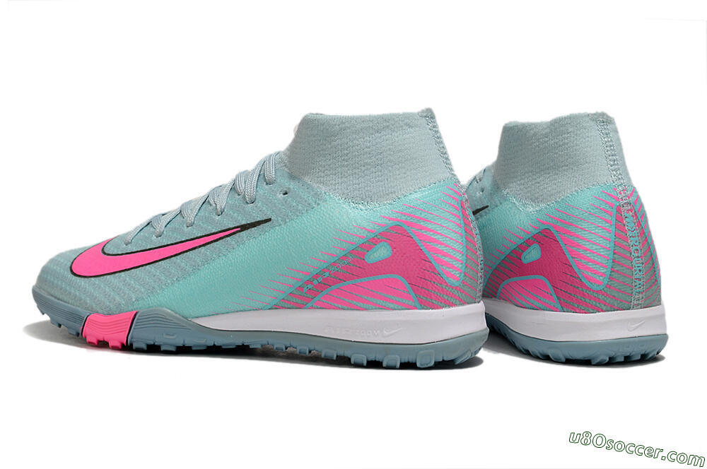 Nike Air Zoom Mercurial Superfly 10 Elite TF Artificial Turf Soccer Shoes - Jade/Pink 5