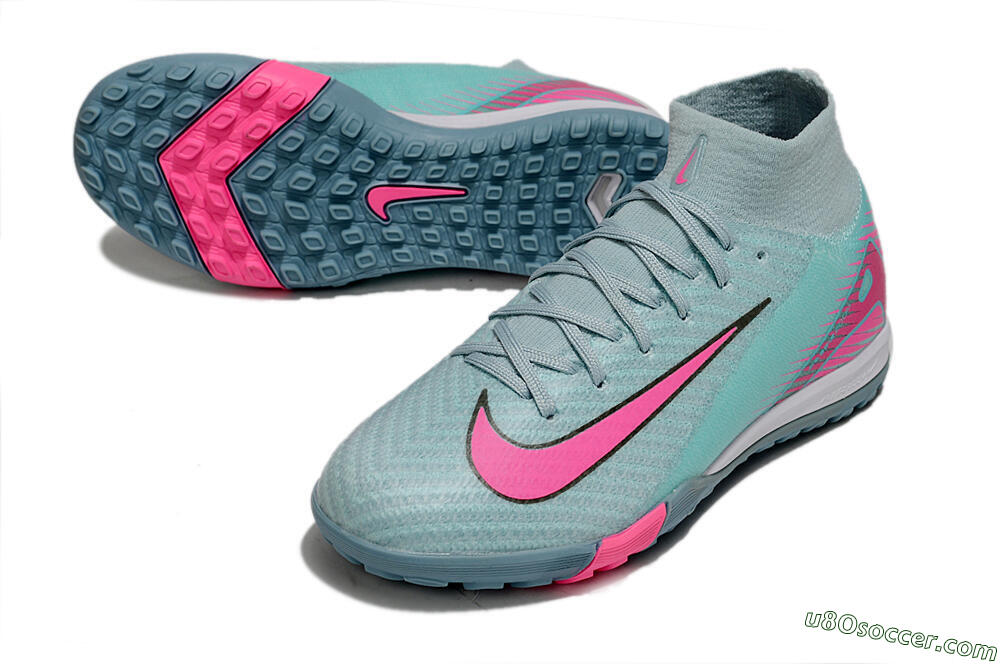 Nike Air Zoom Mercurial Superfly 10 Elite TF Artificial Turf Soccer Shoes - Jade/Pink 3