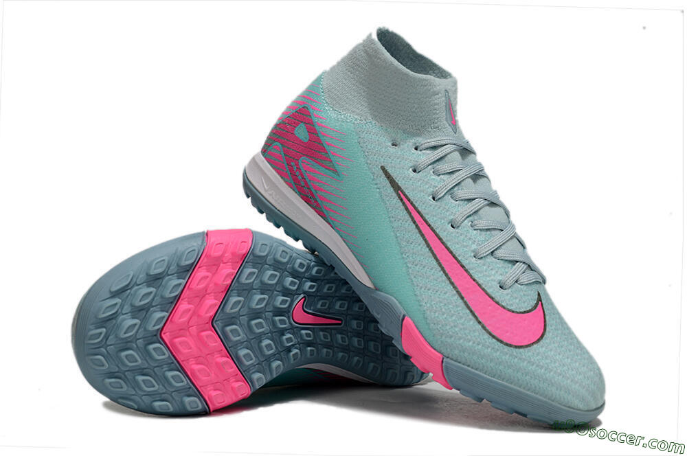Nike Air Zoom Mercurial Superfly 10 Elite TF Artificial Turf Soccer Shoes - Jade/Pink 0