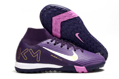 Nike Air Zoom Mercurial Superfly 10 Elite TF Artificial Turf Soccer Shoes - Purple/White/Gold