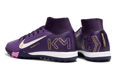 Nike Air Zoom Mercurial Superfly 10 Elite TF Artificial Turf Soccer Shoes - Purple/White/Gold