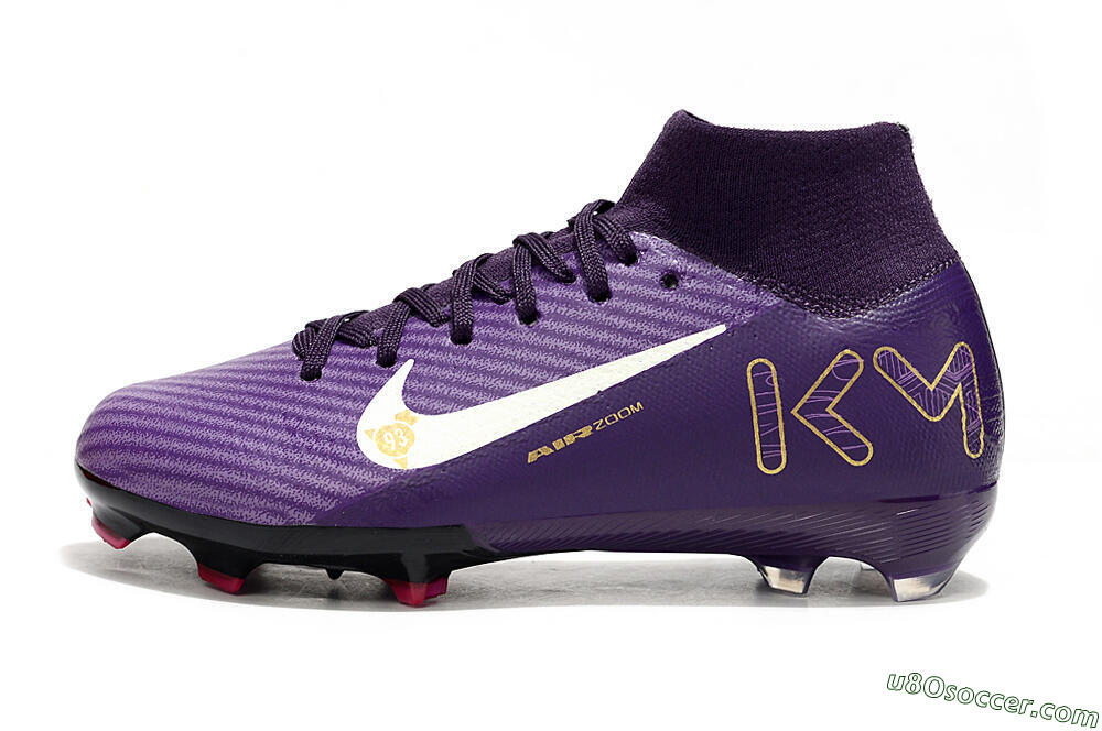 Nike Air Zoom Mercurial Superfly 10 Elite FG Firm Ground Soccer Cleats - Purple/White/Gold 2