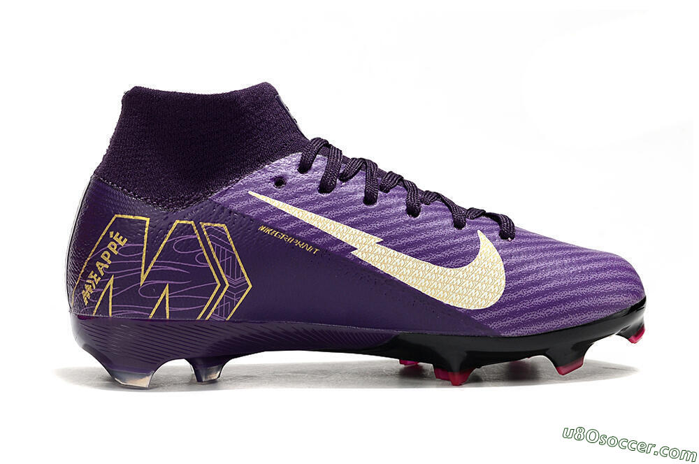 Nike Air Zoom Mercurial Superfly 10 Elite FG Firm Ground Soccer Cleats - Purple/White/Gold 4