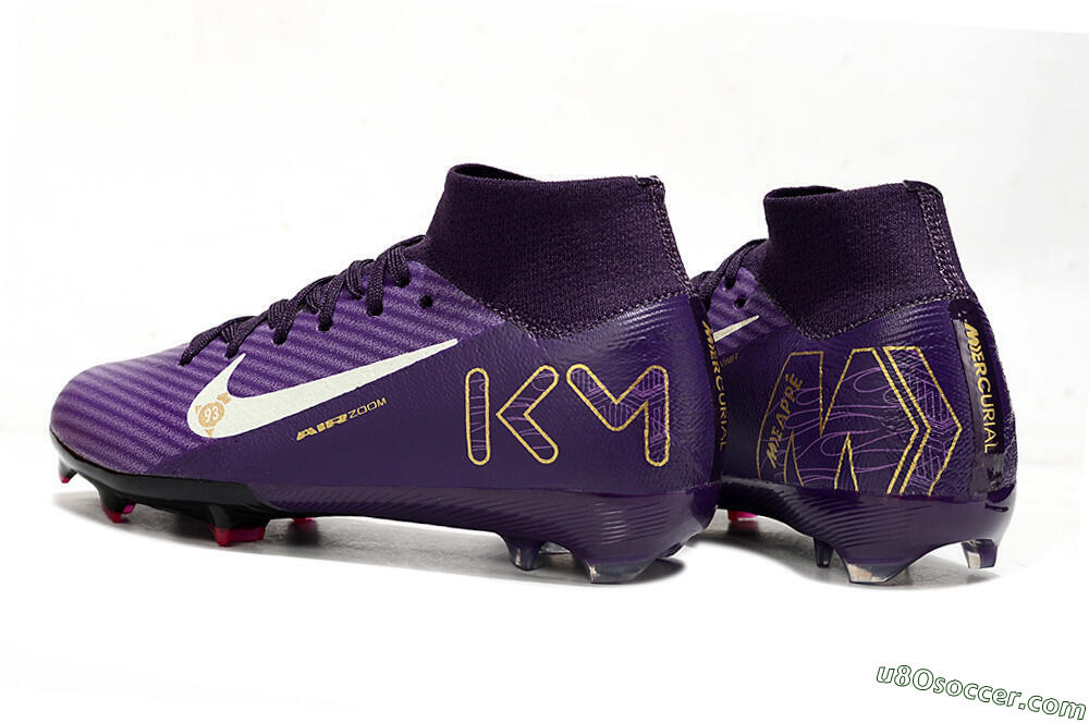 Nike Air Zoom Mercurial Superfly 10 Elite FG Firm Ground Soccer Cleats - Purple/White/Gold 5