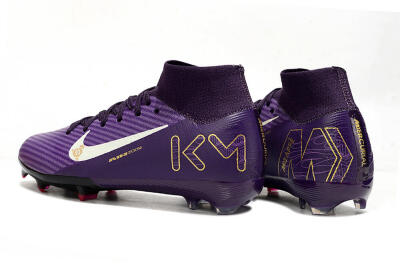 Nike Air Zoom Mercurial Superfly 10 Elite FG Firm Ground Soccer Cleats - Purple/White/Gold