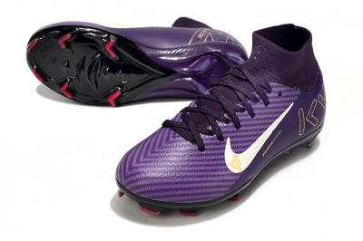 Nike Air Zoom Mercurial Superfly 10 Elite FG Firm Ground Soccer Cleats - Purple/White/Gold