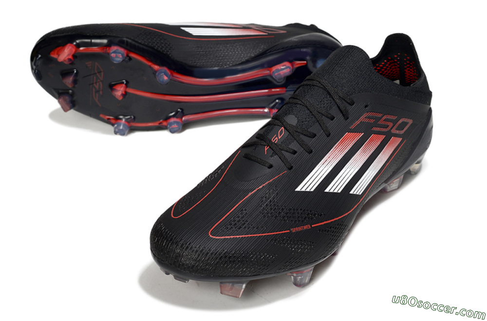 Adidas F50 Elite FG Firm Ground Soccer Cleats - Black/Silver/Red 3