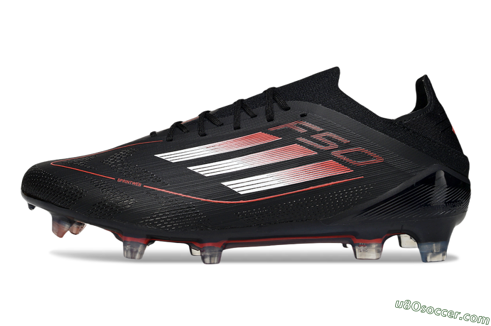 Adidas F50 Elite FG Firm Ground Soccer Cleats - Black/Silver/Red 2