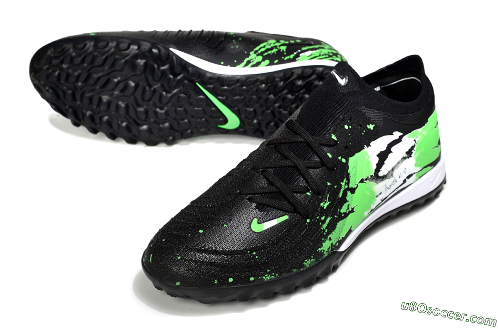 Nike Phantom GX 2 Elite TF Artificial Turf Soccer Shoes - Black/Green/White 3