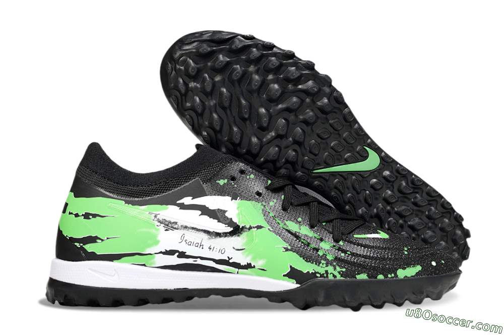 Nike Phantom GX 2 Elite TF Artificial Turf Soccer Shoes - Black/Green/White 1