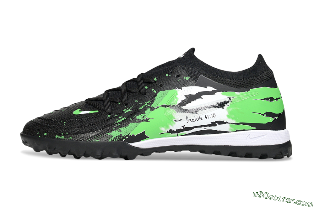 Nike Phantom GX 2 Elite TF Artificial Turf Soccer Shoes - Black/Green/White 2