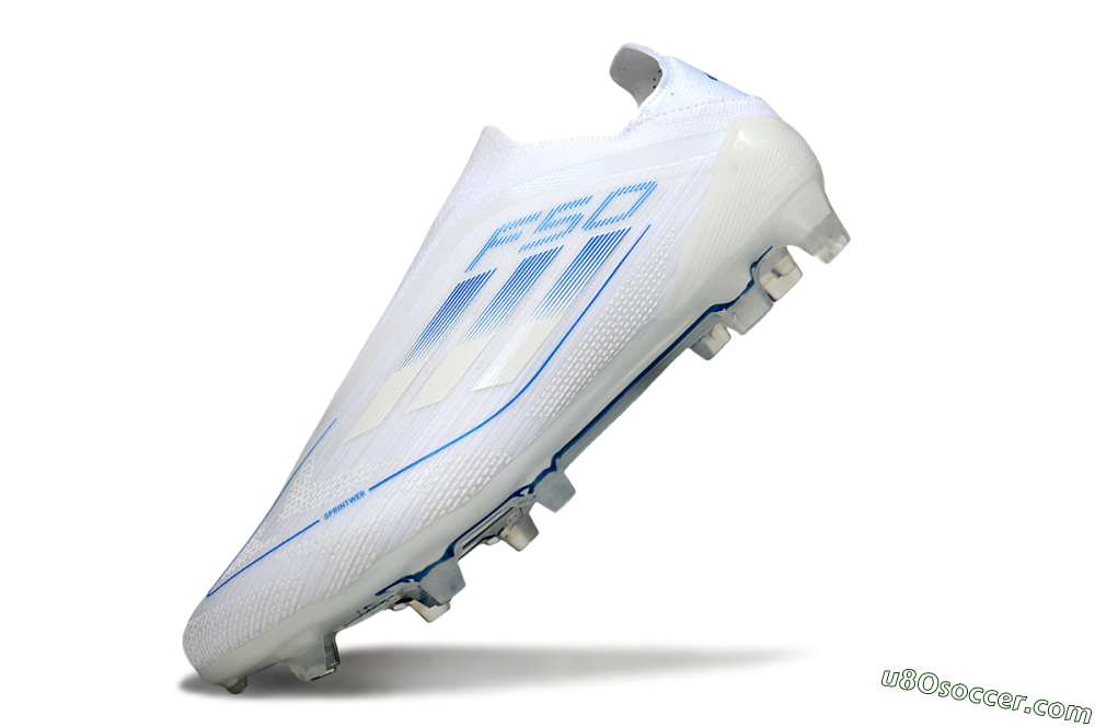 Adidas F50 Elite Laceless FG Firm Ground Soccer Cleats - White/Blue 5