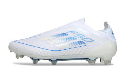 Adidas F50 Elite Laceless FG Firm Ground Soccer Cleats - White/Blue