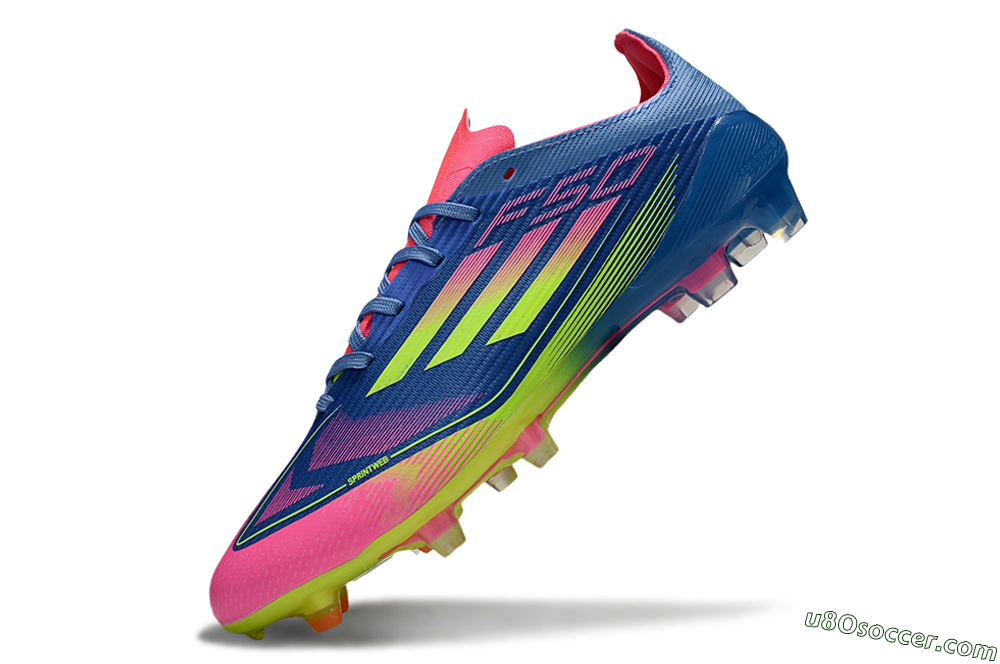 Adidas F50 Elite FG Firm Ground Soccer Cleats - Blue/Yellow/Pink 6