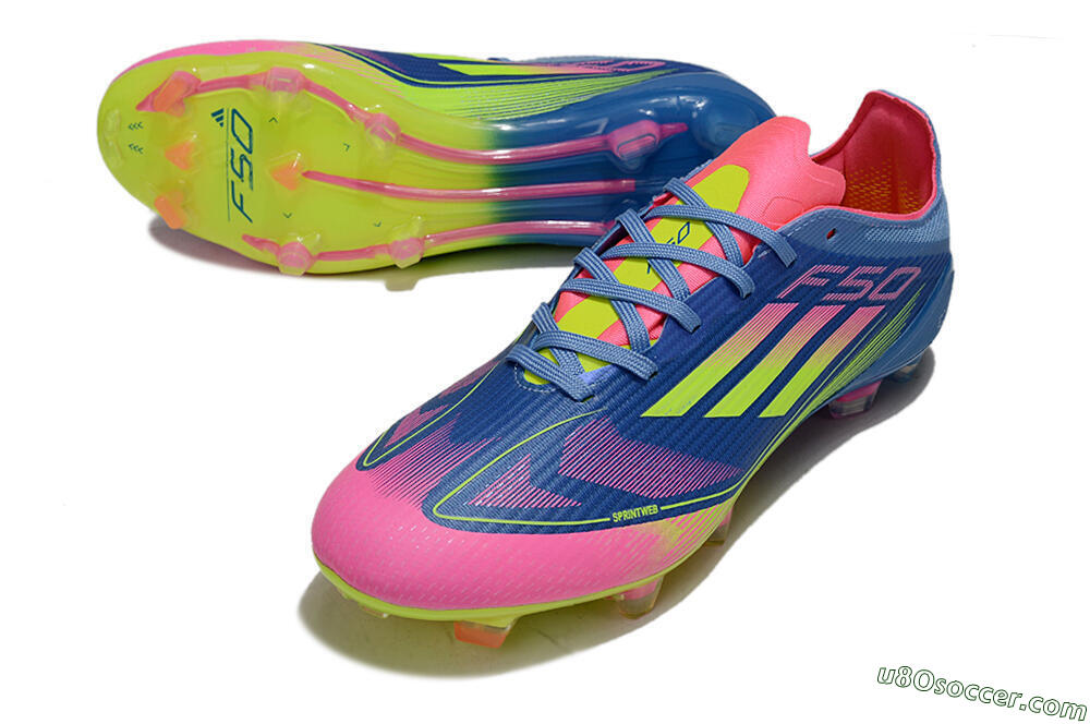 Adidas F50 Elite FG Firm Ground Soccer Cleats - Blue/Yellow/Pink 3