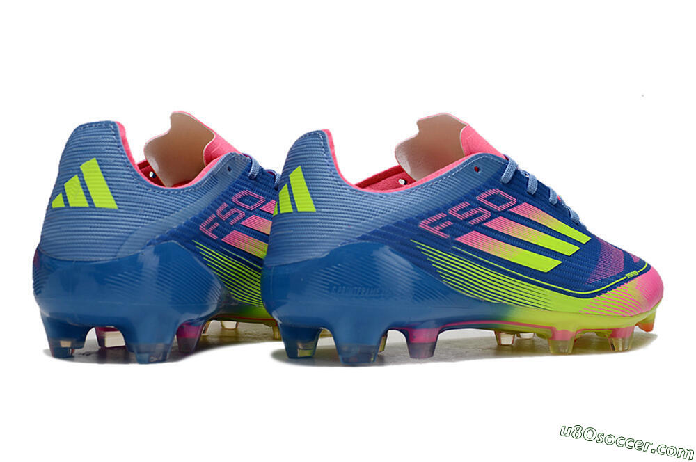 Adidas F50 Elite FG Firm Ground Soccer Cleats - Blue/Yellow/Pink 7