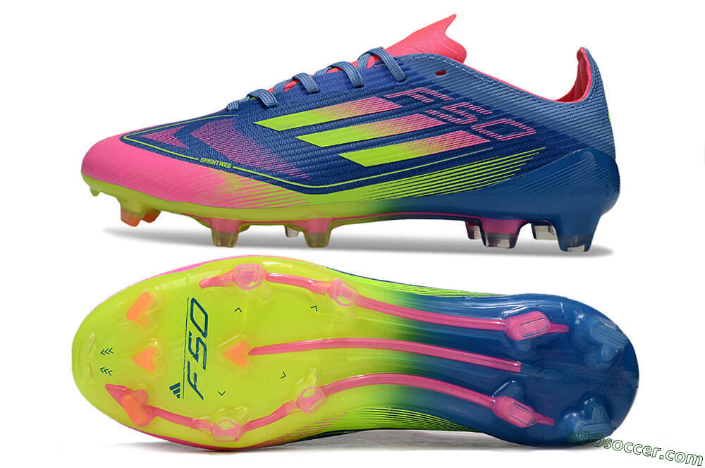 Adidas F50 Elite FG Firm Ground Soccer Cleats - Blue/Yellow/Pink 0
