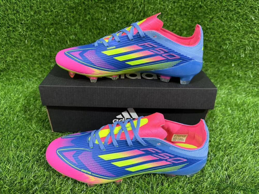 Adidas F50 Elite FG Firm Ground Soccer Cleats - Blue/Yellow/Pink