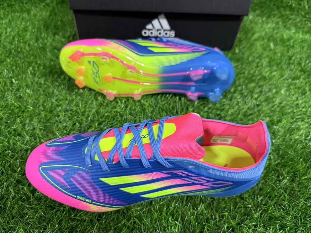 Adidas F50 Elite FG Firm Ground Soccer Cleats - Blue/Yellow/Pink