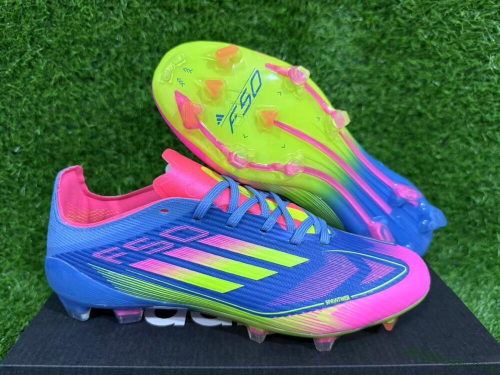 Adidas F50 Elite FG Firm Ground Soccer Cleats - Blue/Yellow/Pink