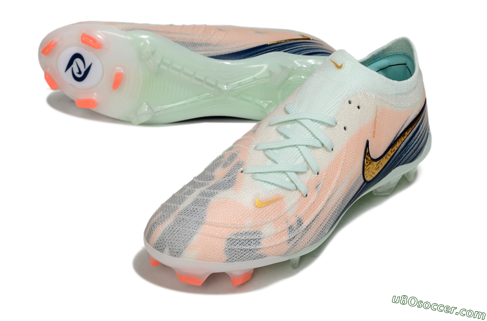 Nike Phantom GX 2 Elite FG Firm Ground Soccer Cleats - Pink/Blue/Gold 3