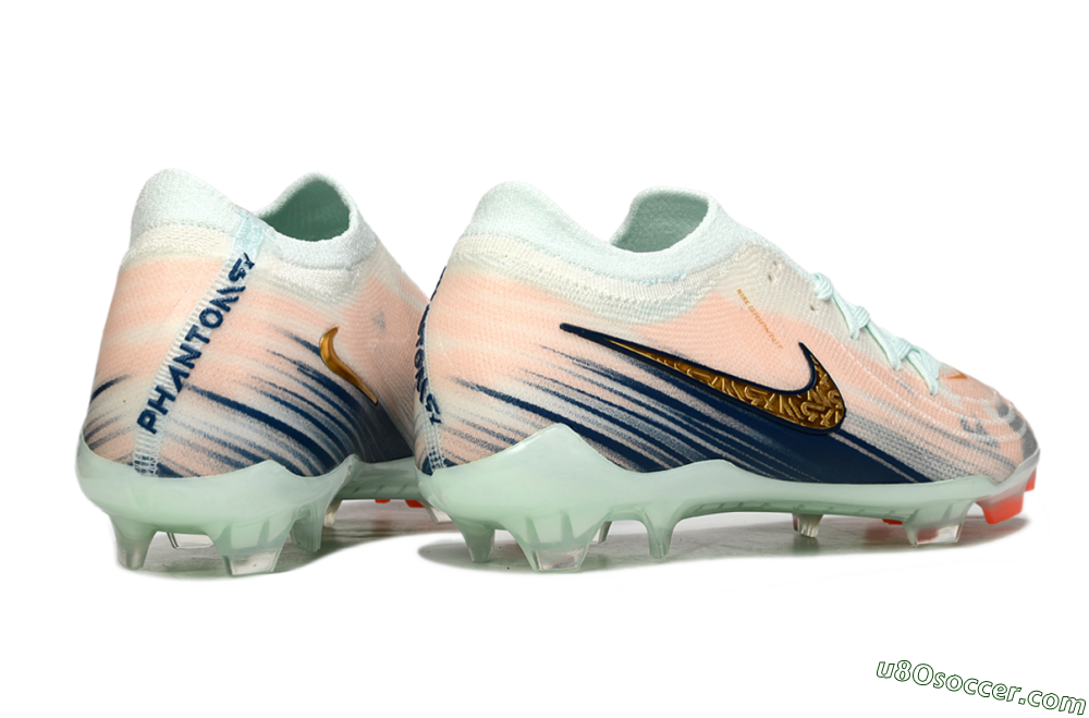 Nike Phantom GX 2 Elite FG Firm Ground Soccer Cleats - Pink/Blue/Gold 6