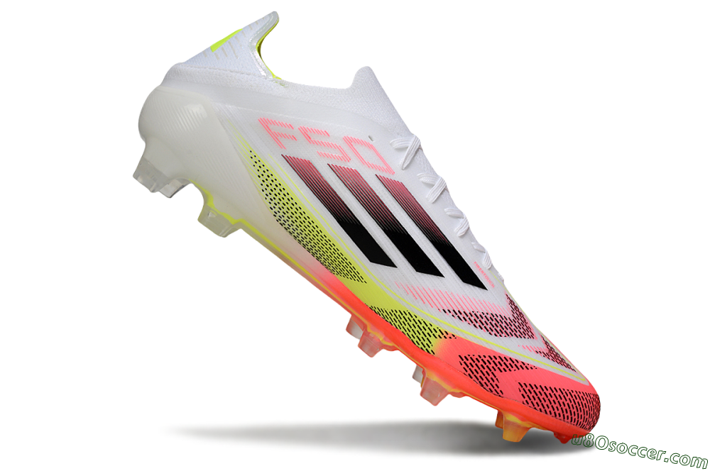 Adidas F50 Elite FG Firm Ground Soccer Cleats - White/Pink/Yellow 4