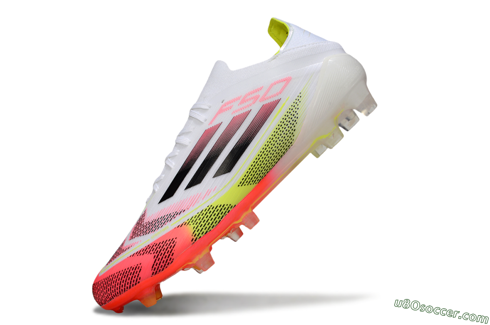Adidas F50 Elite FG Firm Ground Soccer Cleats - White/Pink/Yellow 5