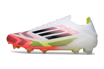 Adidas F50 Elite FG Firm Ground Soccer Cleats - White/Pink/Yellow