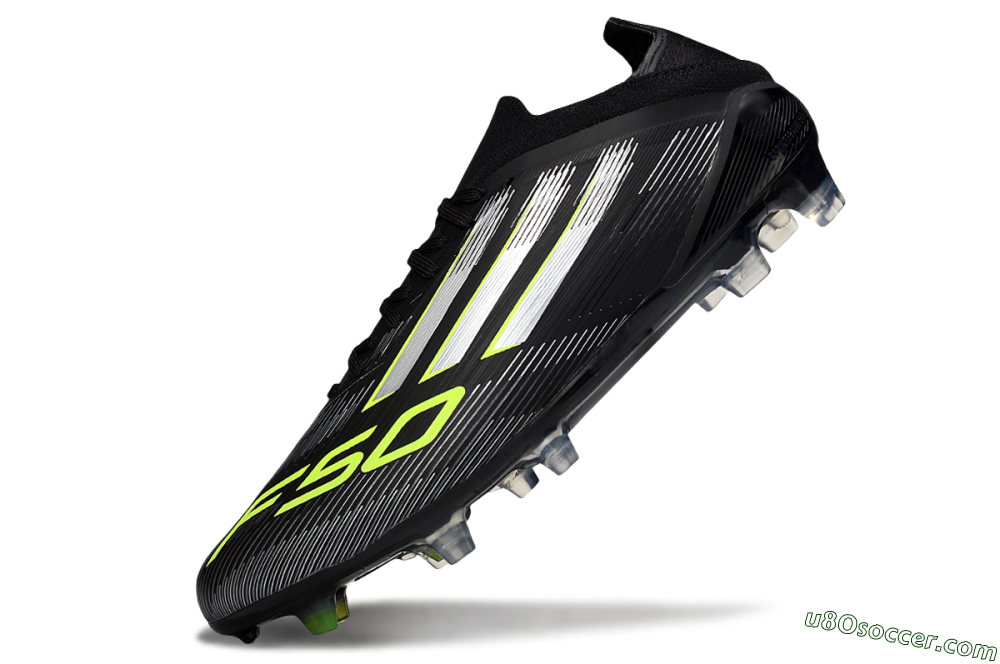 Adidas F50 Elite FG Firm Ground Soccer Cleats - Black/Silver/Yellow 5