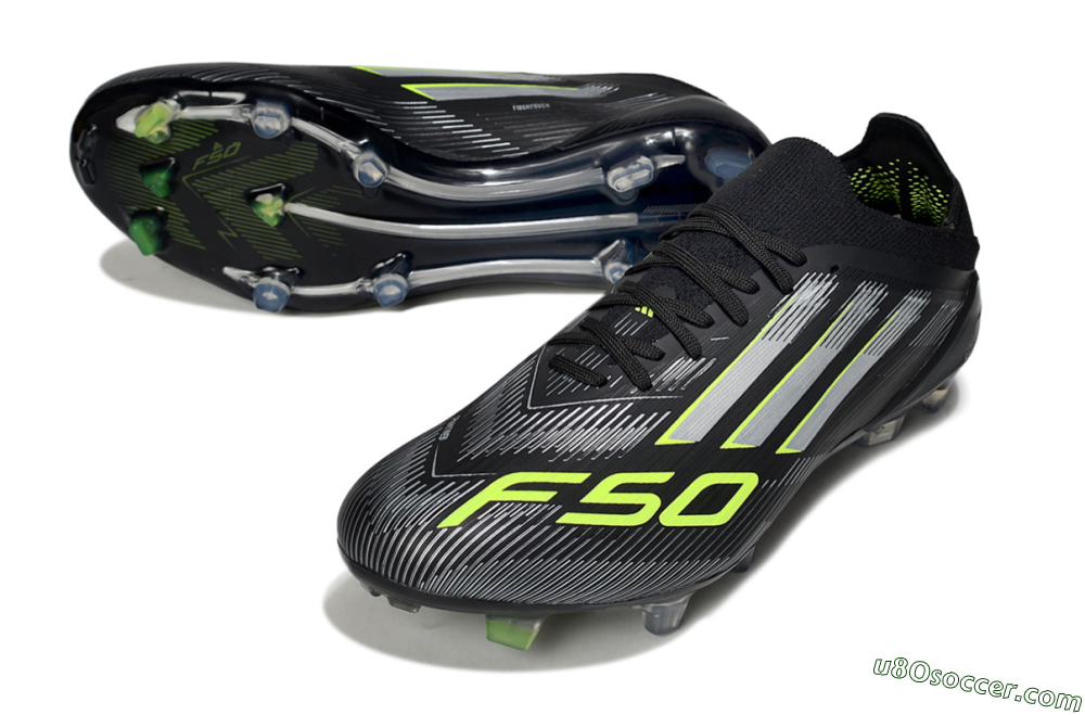 Adidas F50 Elite FG Firm Ground Soccer Cleats - Black/Silver/Yellow 3