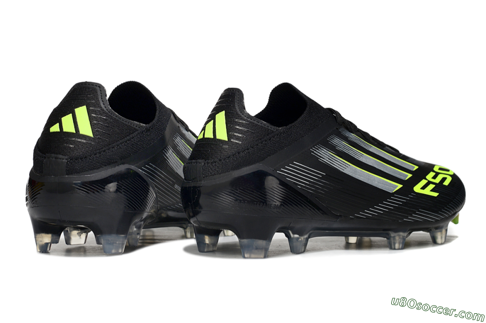 Adidas F50 Elite FG Firm Ground Soccer Cleats - Black/Silver/Yellow 6