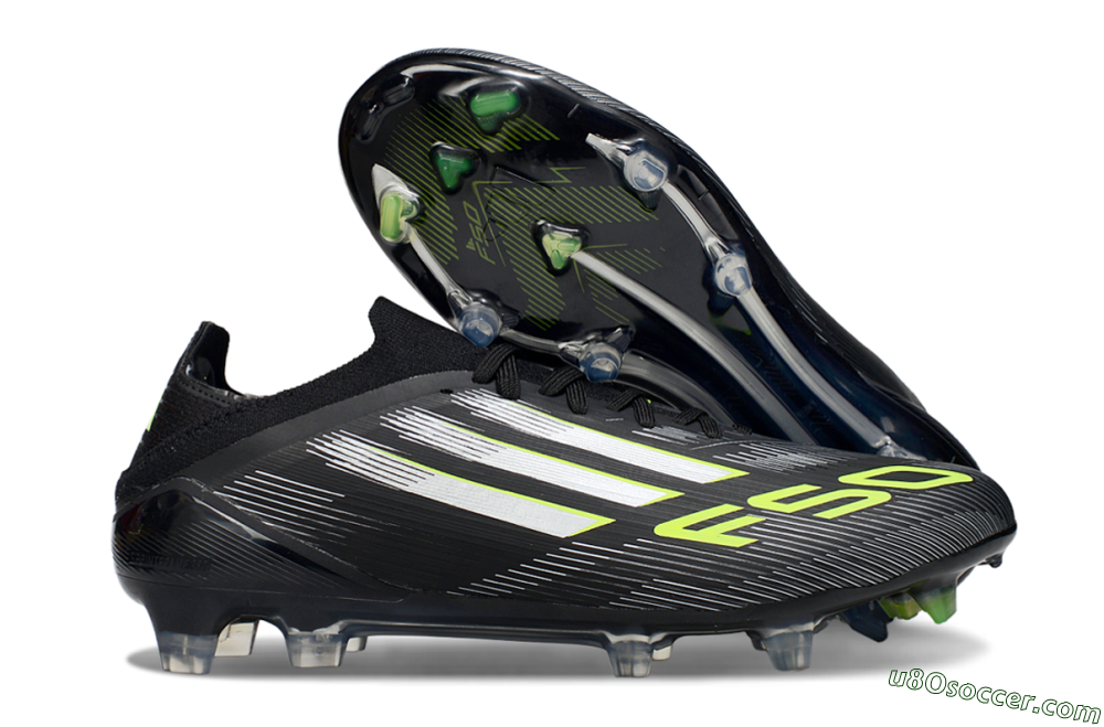 Adidas F50 Elite FG Firm Ground Soccer Cleats - Black/Silver/Yellow 1