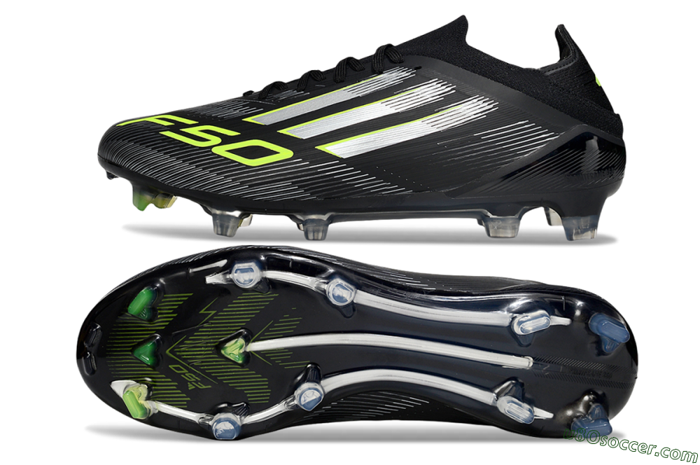 Adidas F50 Elite FG Firm Ground Soccer Cleats - Black/Silver/Yellow 0