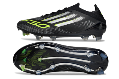 Adidas F50 Elite FG Firm Ground Soccer Cleats - Black/Silver/Yellow