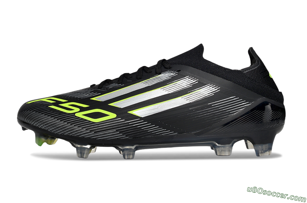 Adidas F50 Elite FG Firm Ground Soccer Cleats - Black/Silver/Yellow 2
