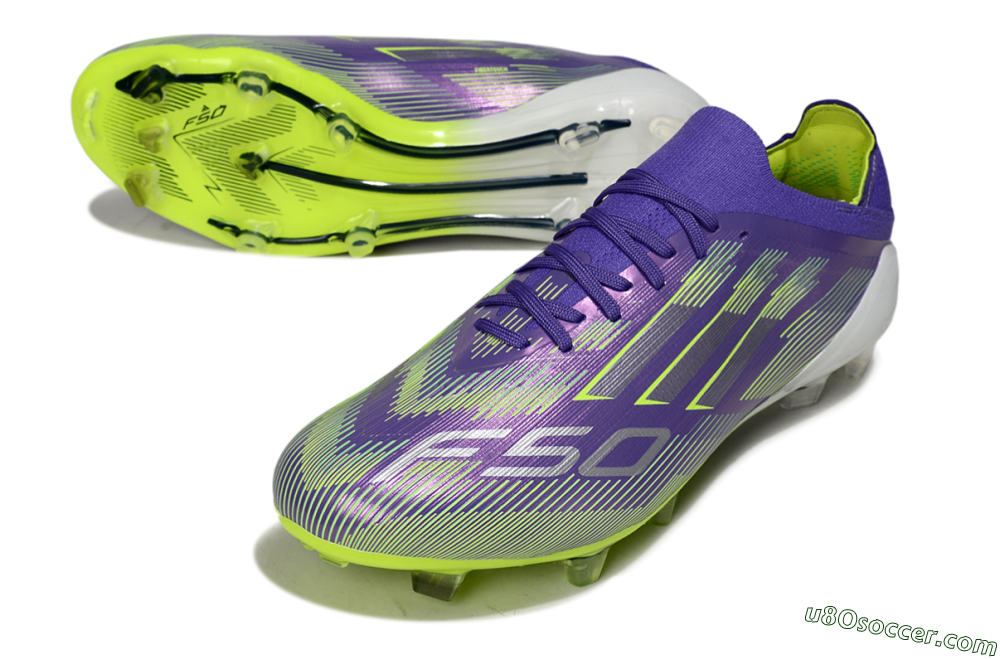 Adidas F50 Elite FG Firm Ground Soccer Cleats - Purple/Silver/Yellow 3