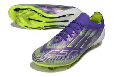 Adidas F50 Elite FG Firm Ground Soccer Cleats - Purple/Silver/Yellow